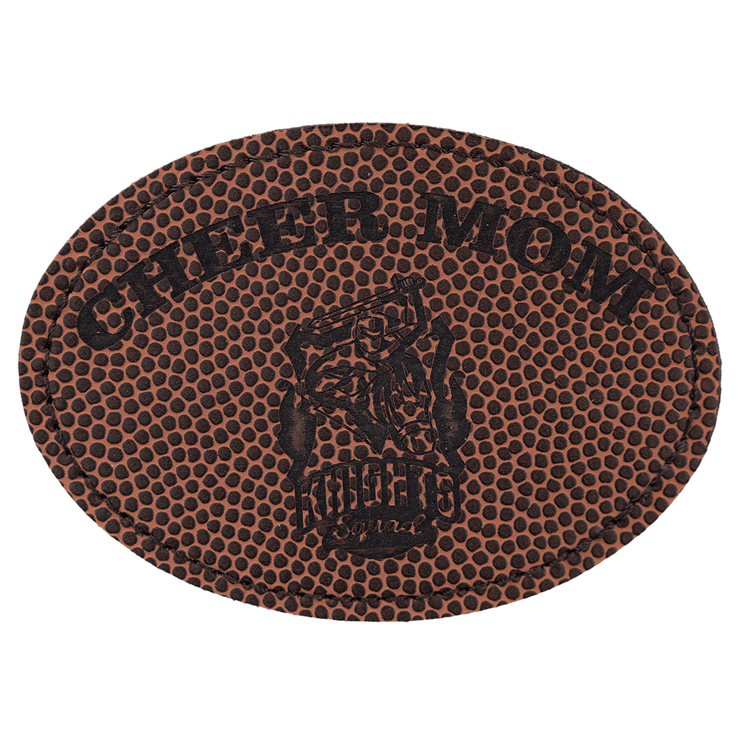 3 1/2" x 2 1/2" Football Laserable Leatherette Oval Patch with Kota Pro Adhesive