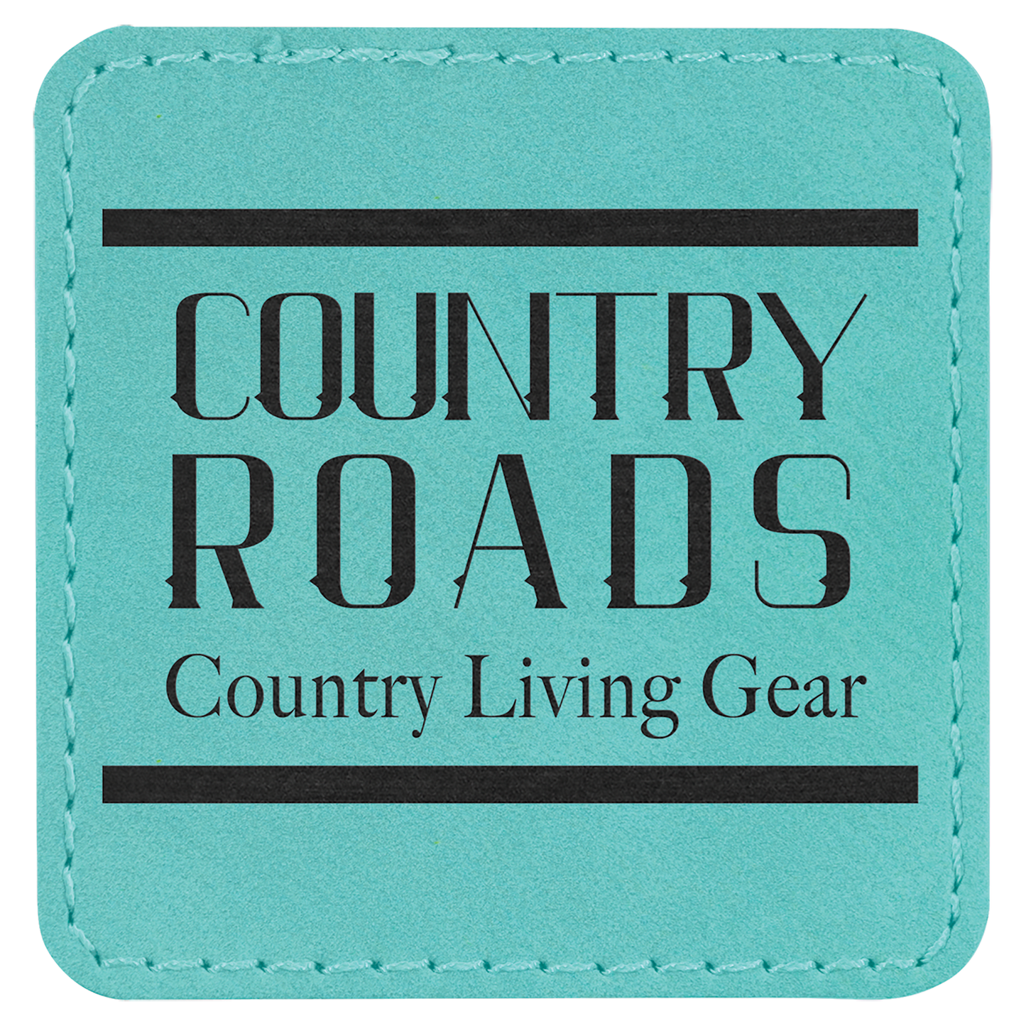Teal Engravable Leatherette Patch with Adhesive - 2 1/2" x 2 1/2"