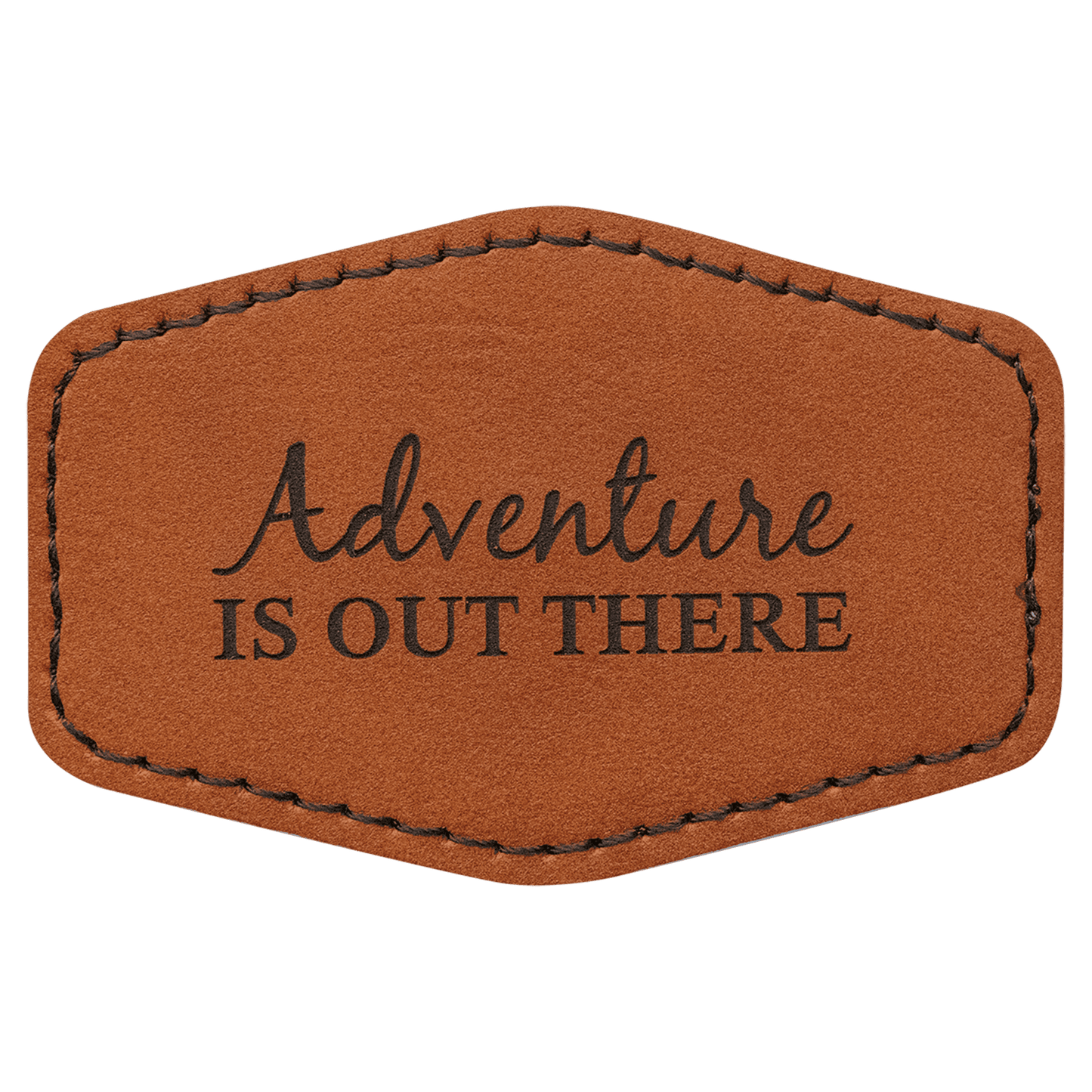 Rawhide Engravable Leatherette Hex Patch with Kota Pro Adhesive - 3" x 2"