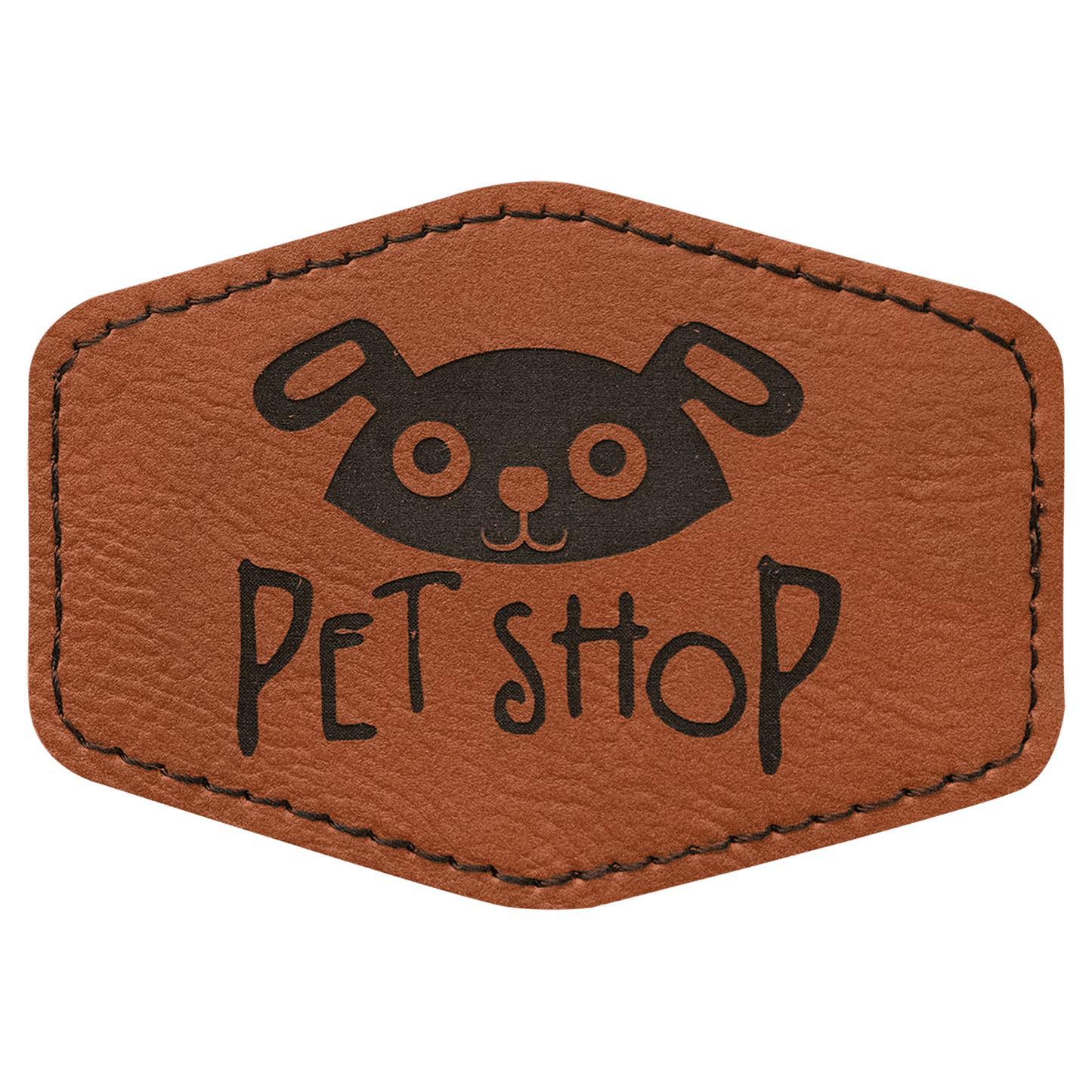 Rawhide Engravable Leatherette Hex Patch with Kota Pro Adhesive - 3 1/2" x 2 1/2"