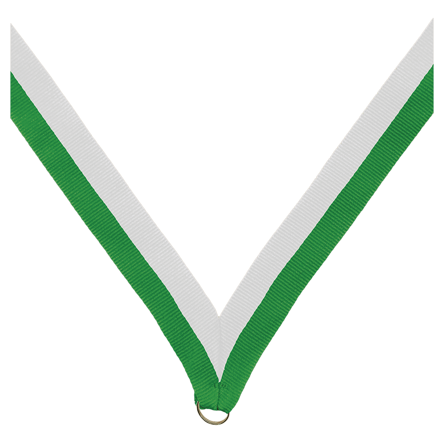 7/8" Green/White Neck Ribbon without Snap Clip