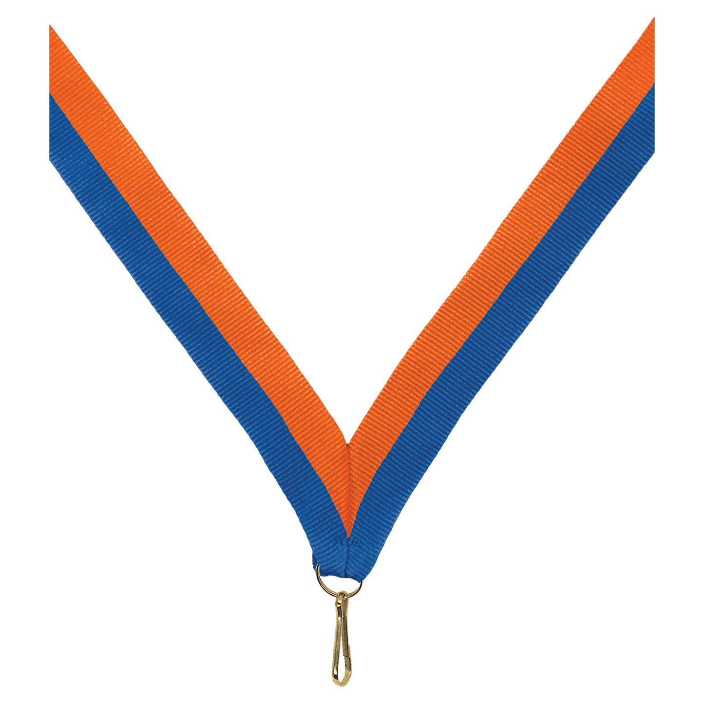 7/8" Blue/Orange Neck Ribbon with Snap Clip