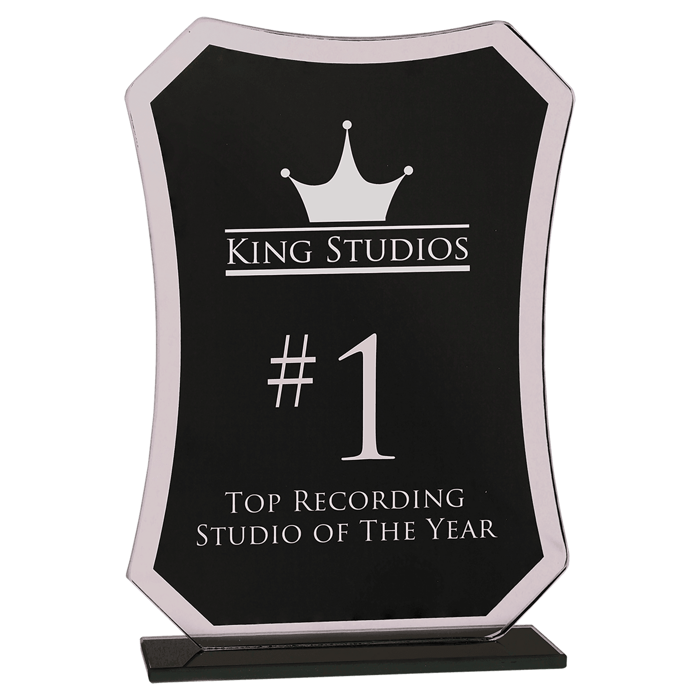 Black Rectangle Reflection Glass Award - 7 1/4"