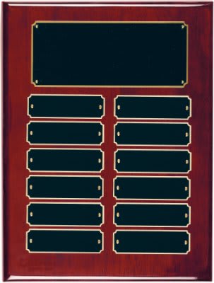Plate Rosewood Piano Finish Completed Perpetual Plaque - 12