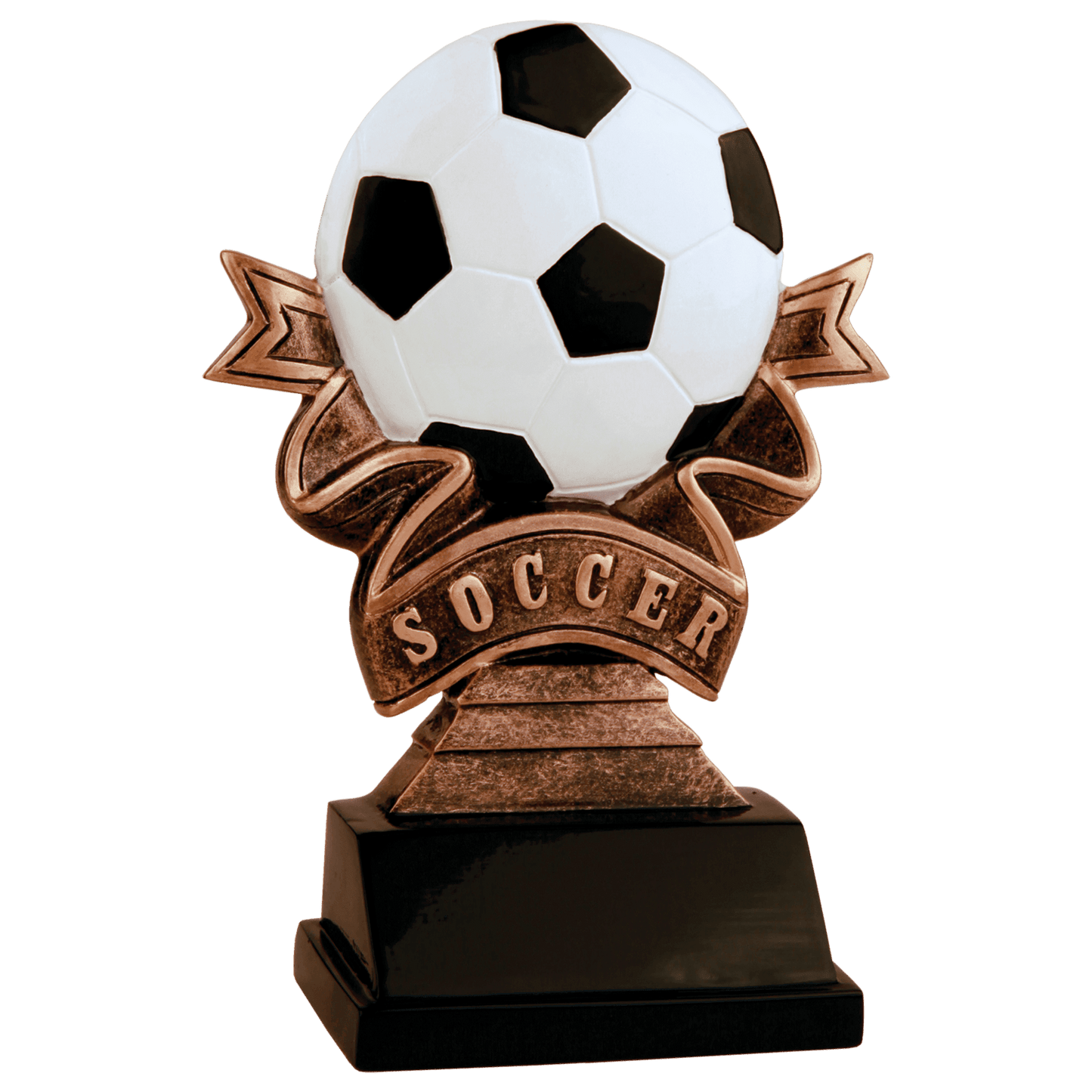 Soccer Ribbon Resin - 5 1/2"