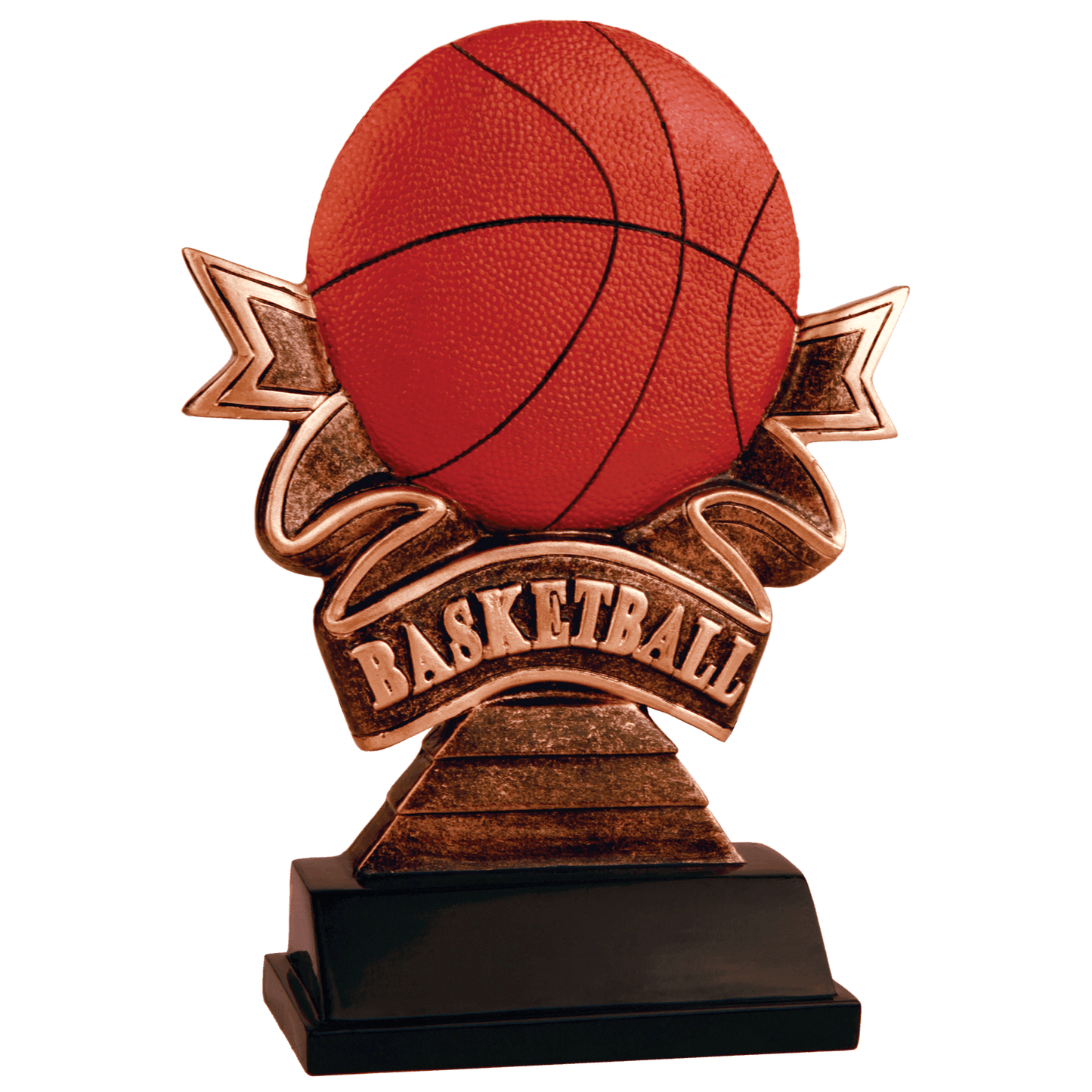 Basketball Ribbon Resin - 7"