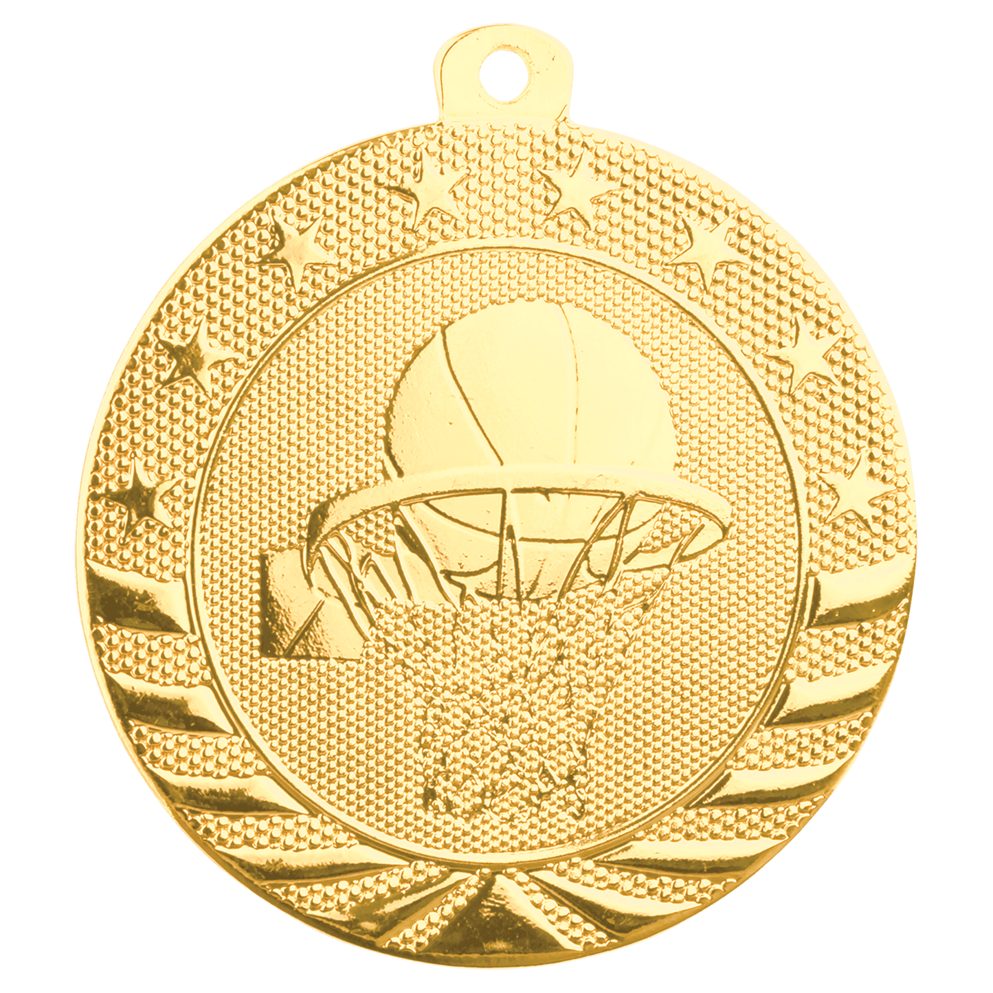 Bright Gold Basketball Starbrite Medal - 2"