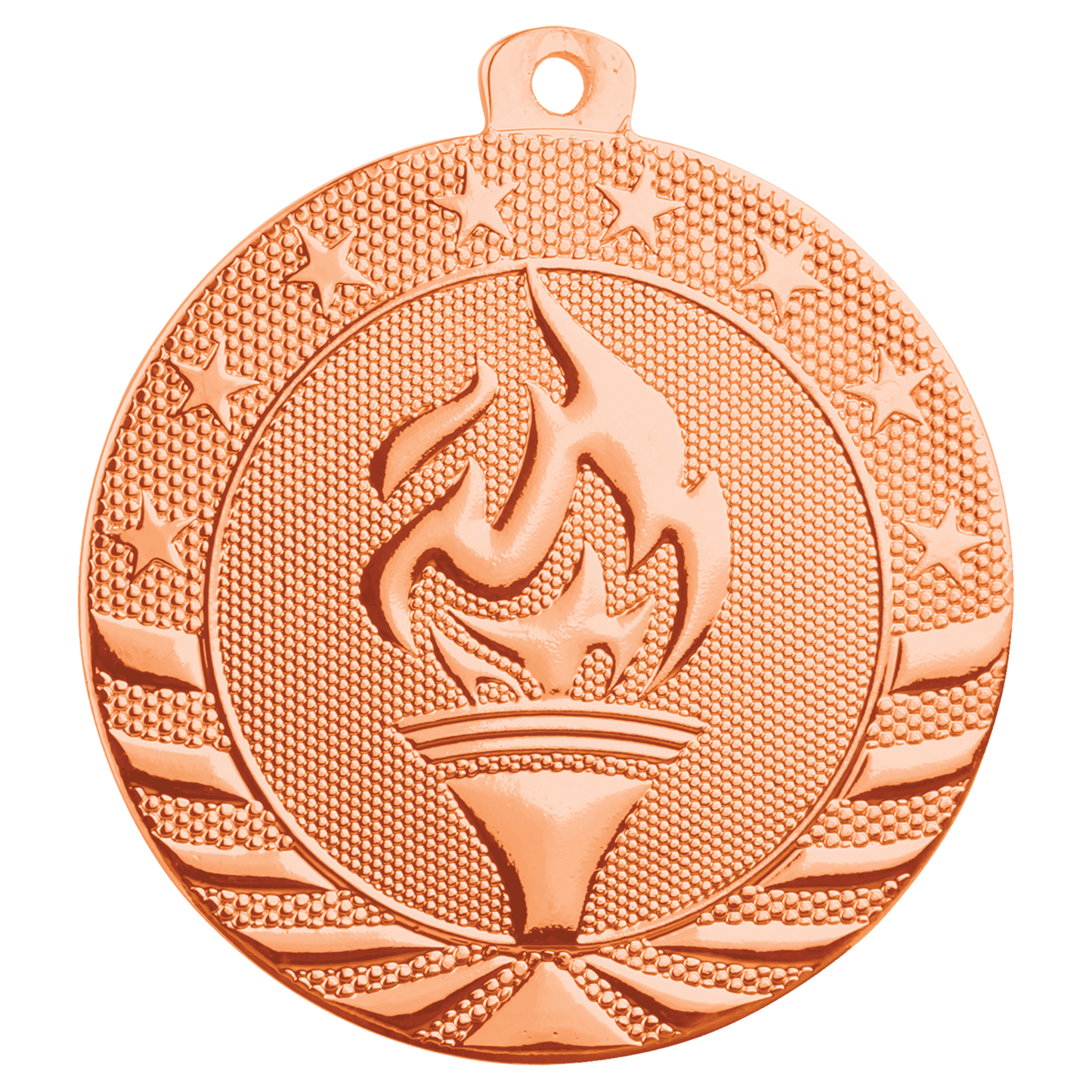 2" Bright Bronze Torch Starbrite Medal