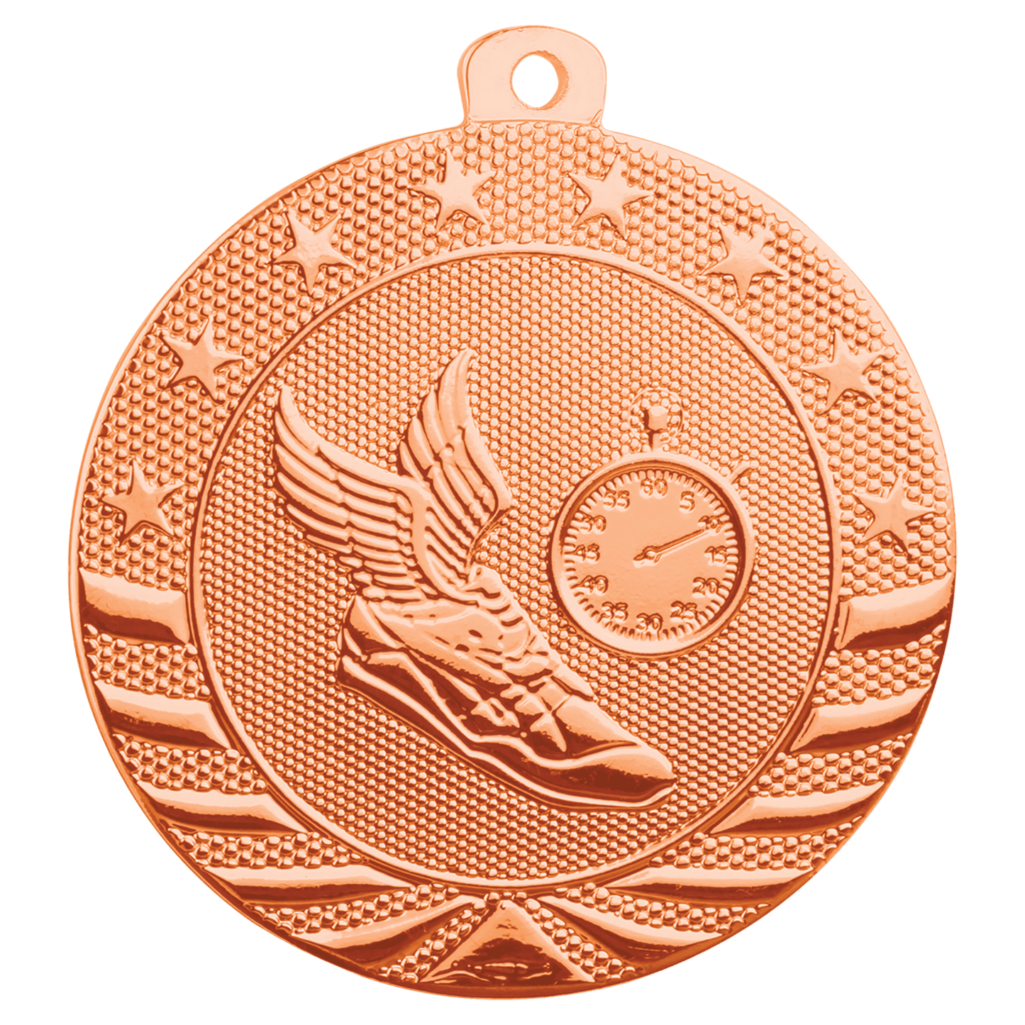 Bright Bronze Track Starbrite Medal - 2"