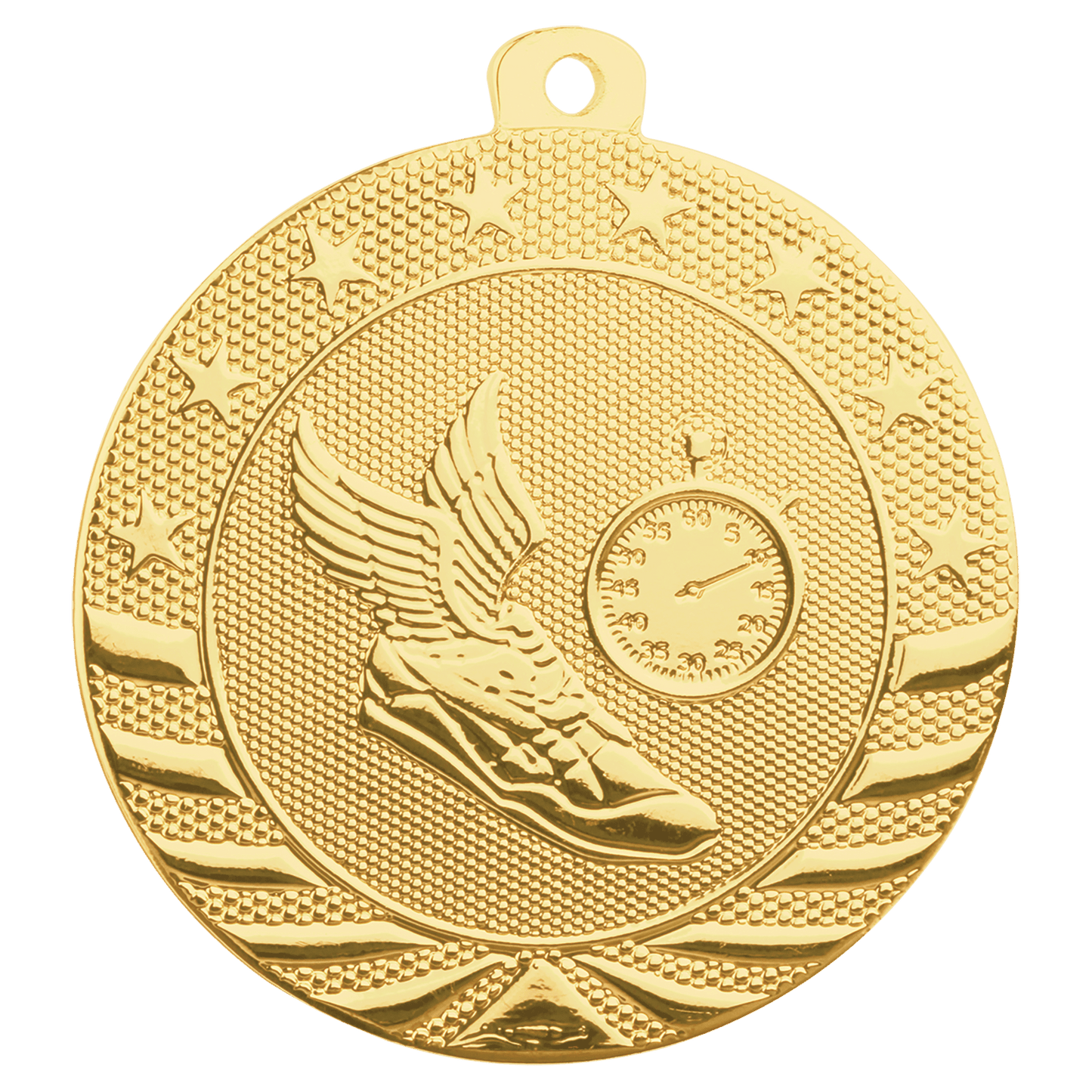 2" Bright Gold Track Starbrite Medal