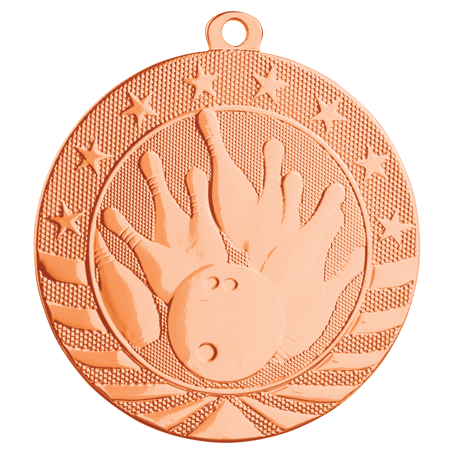 Bright Bronze Bowling Starbrite Medal - 2 3/4"