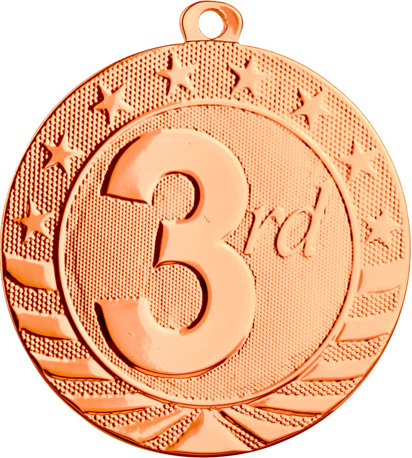 Bright Bronze 3rd Place Starbrite Medal - 2 3/4"