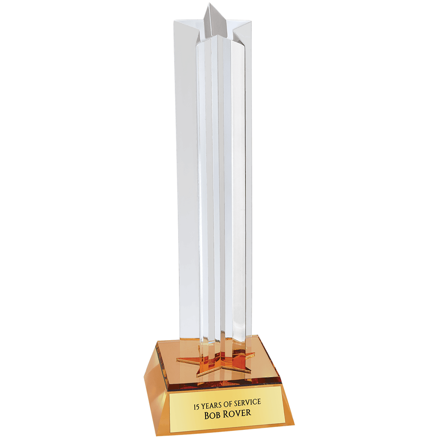Gold Star Column Acrylic with Gold Base - 8 1/2"