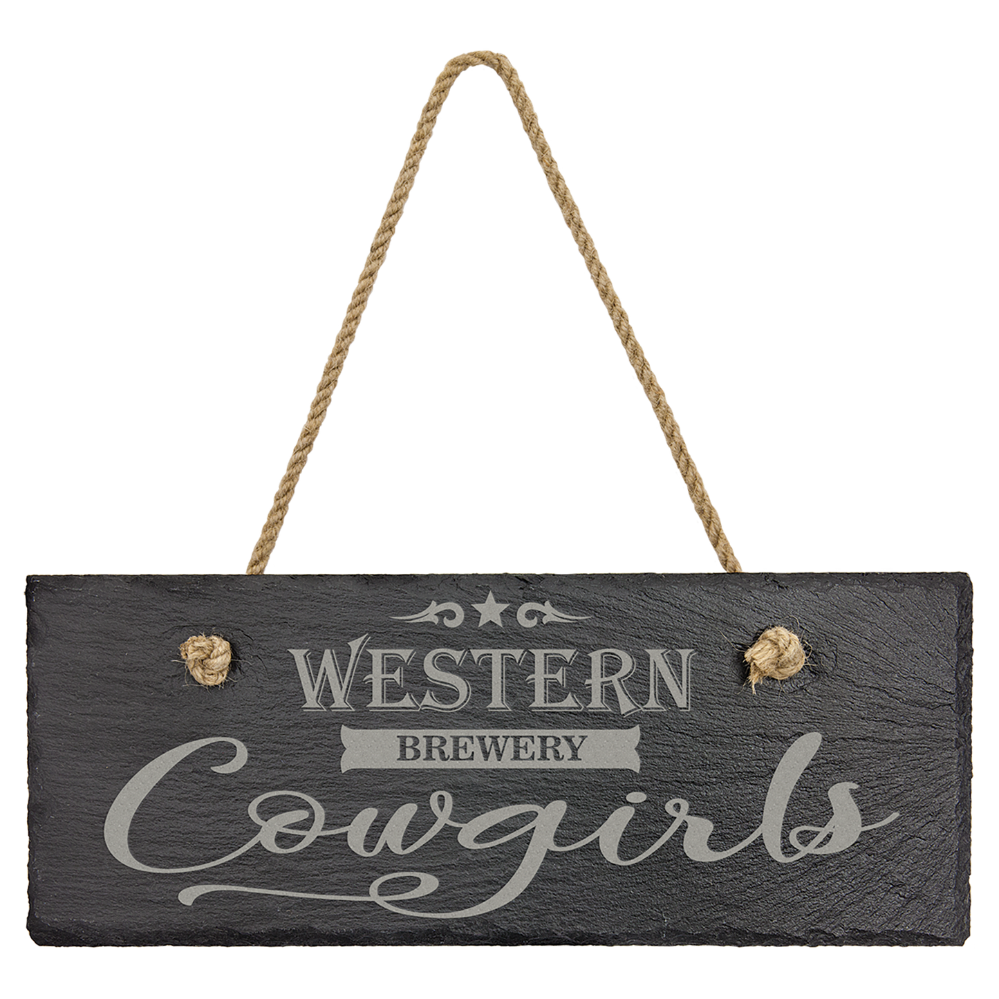 Rectangle Slate Decor with Hanger String - 10" x 4"