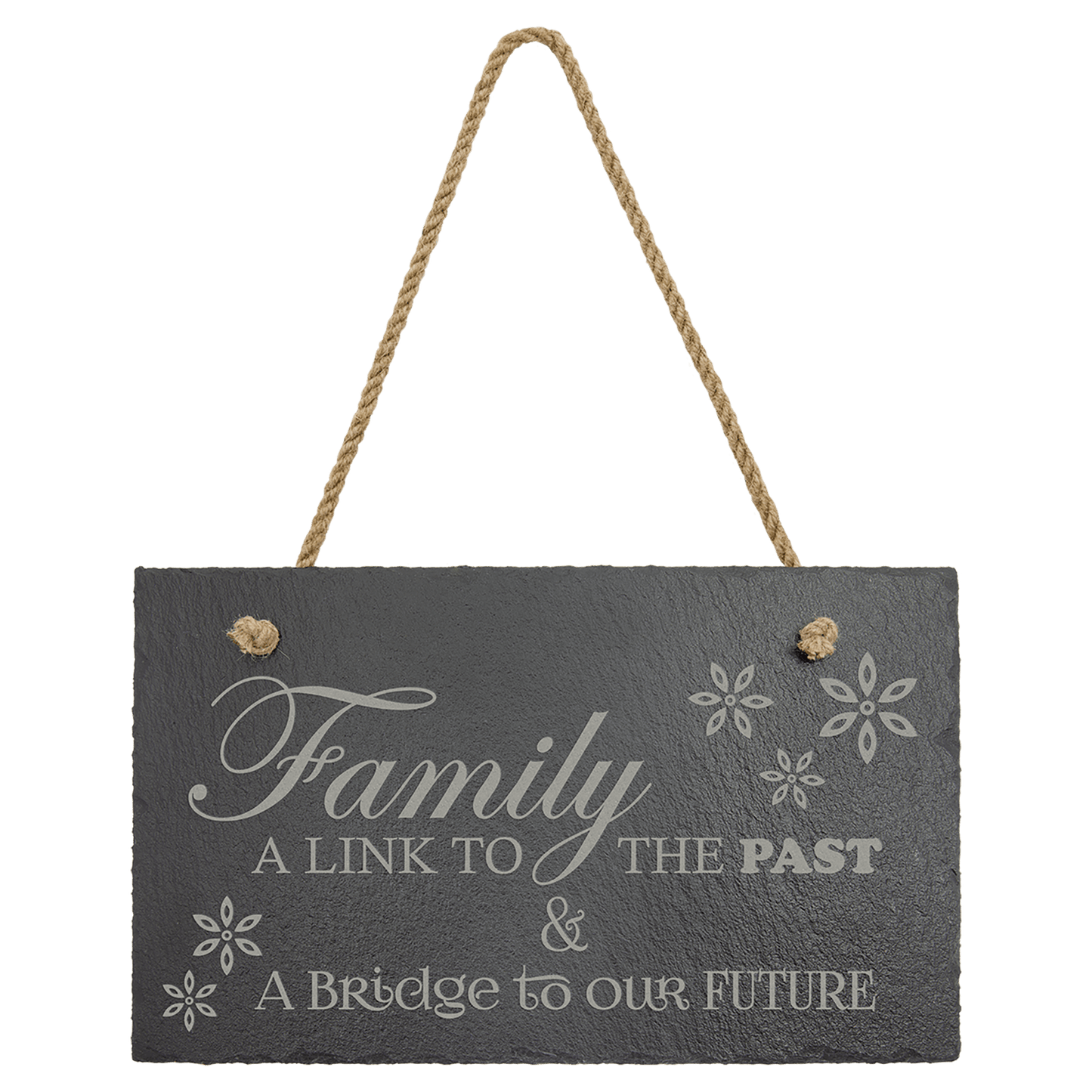 11 3/4" x 7" Rectangle Slate Decor with Hanger String