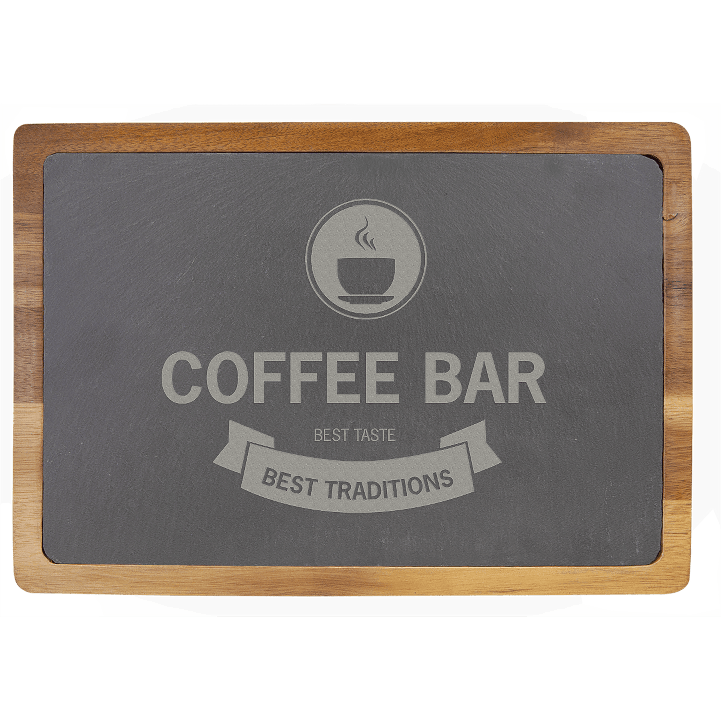Acacia Wood/Slate Cutting Board - 13" x 9"