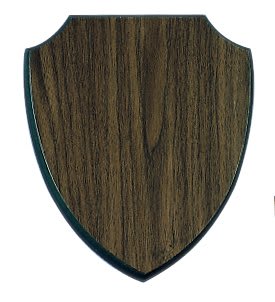 6 1/8" x 7 3/4" Walnut Finish Shield Plaque