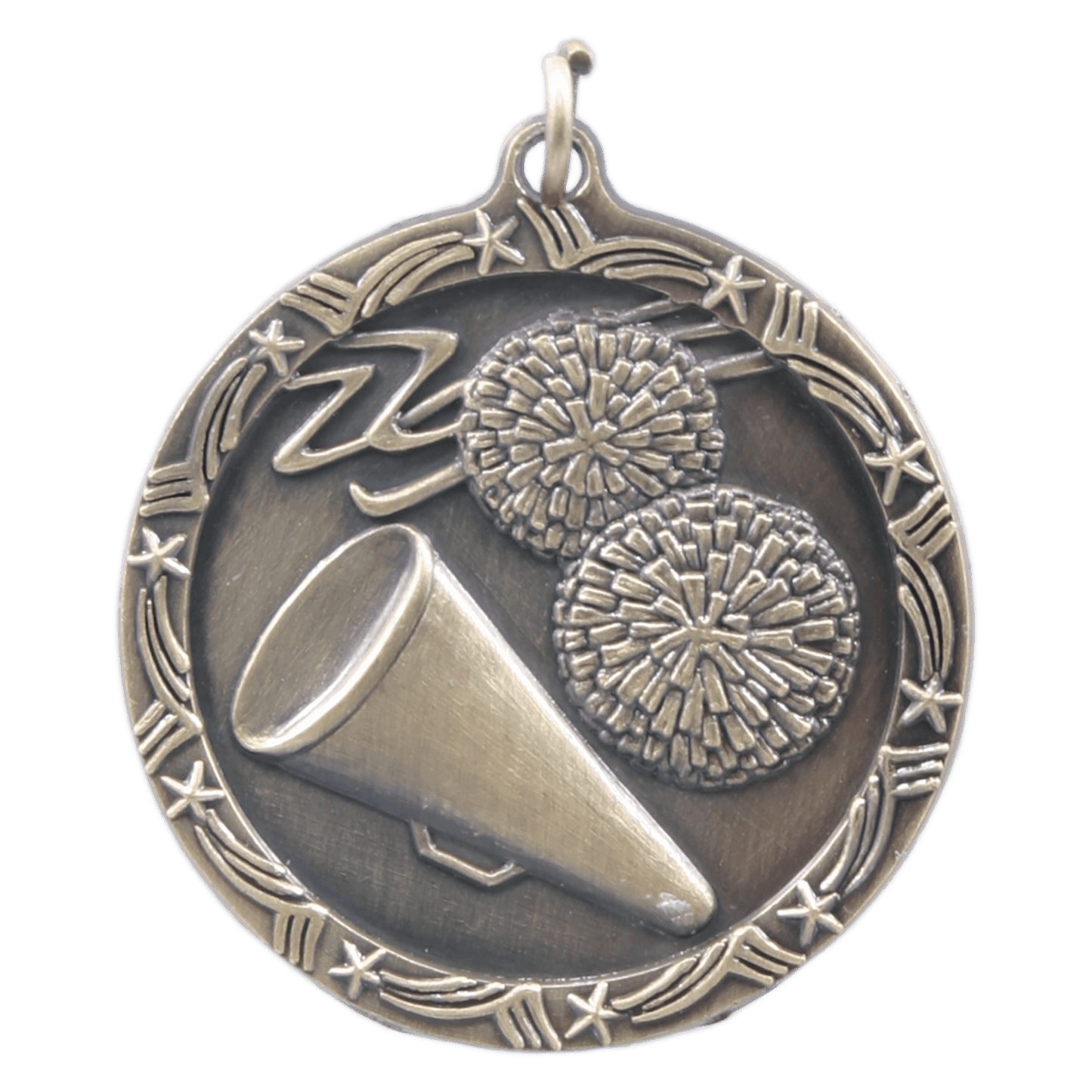 Antique Gold Cheer Shooting Star Medal - 1 3/4"
