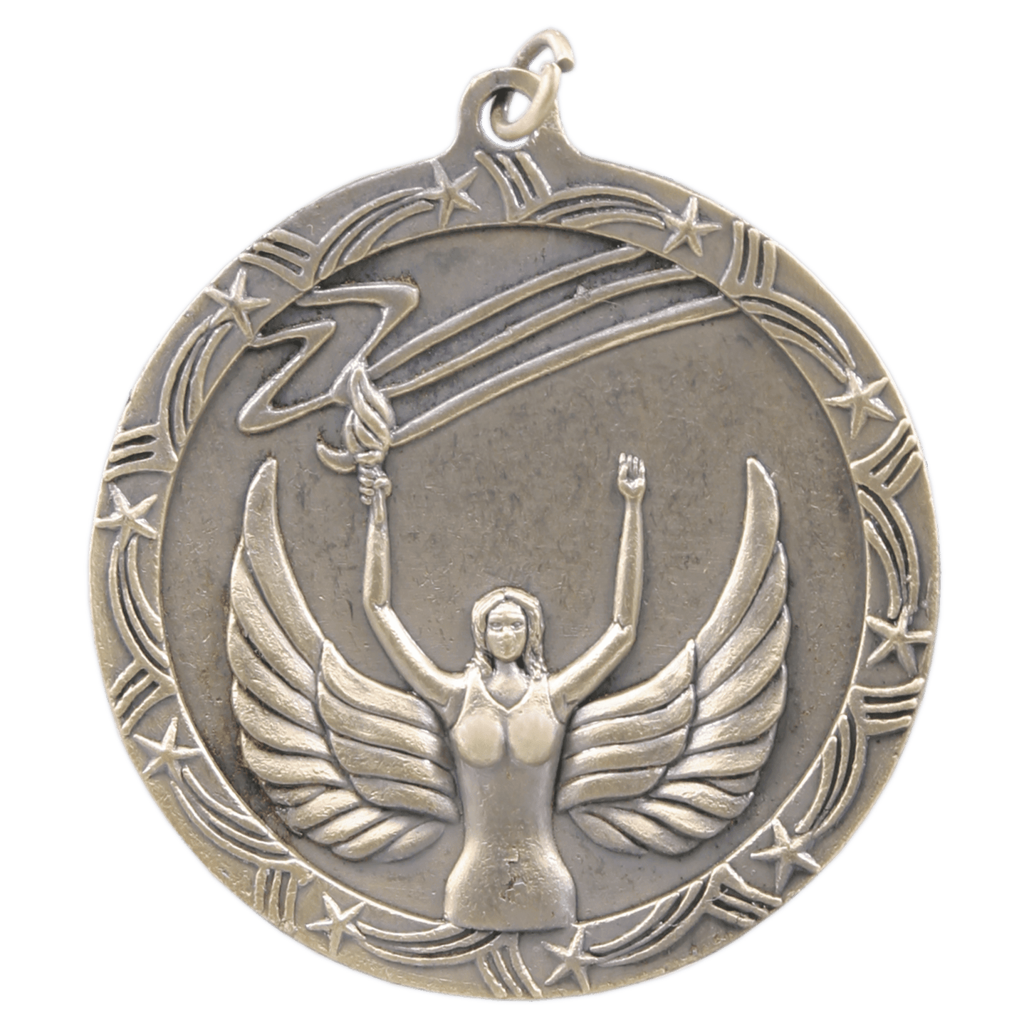 2 1/2" Antique Gold Victory Shooting Star Medal