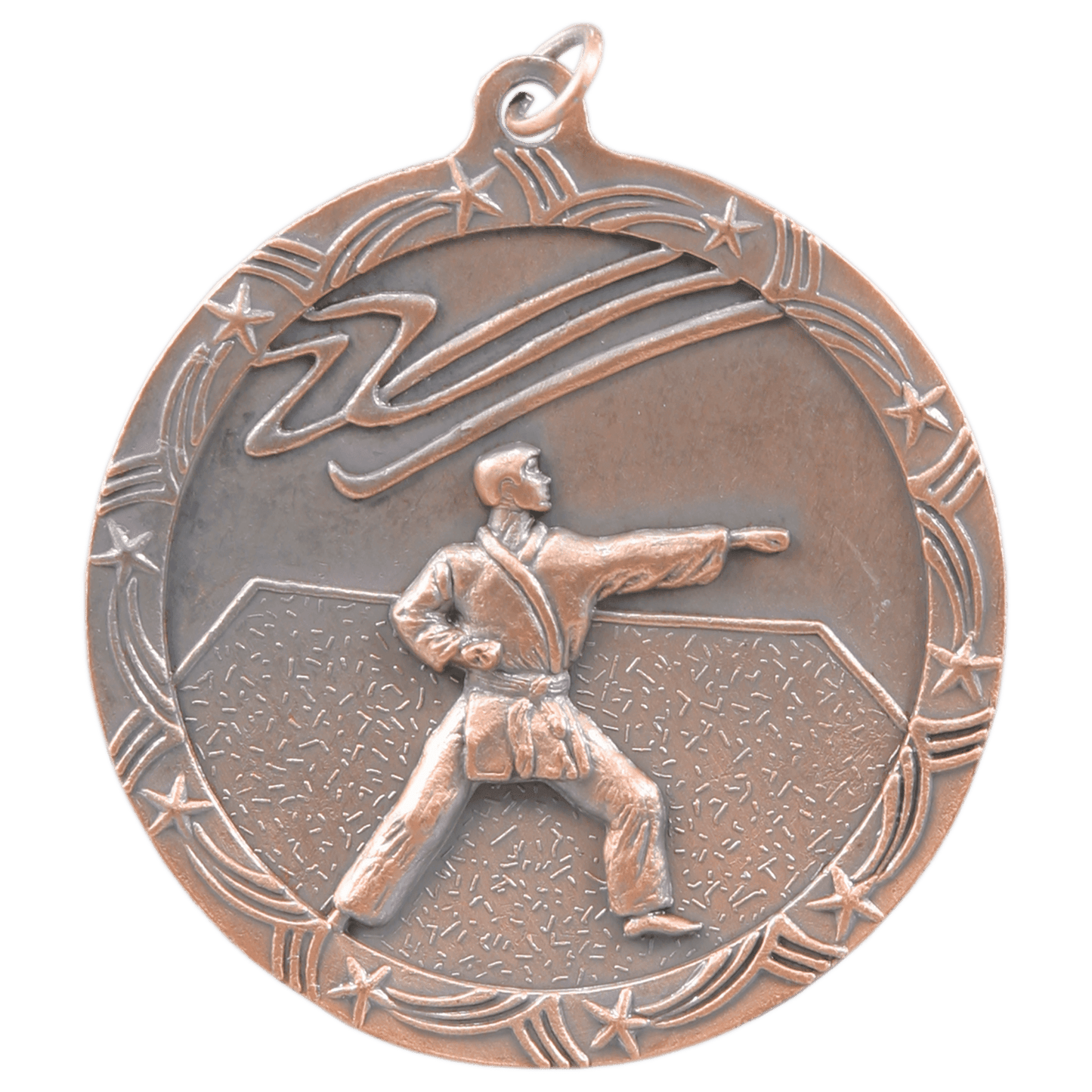 Antique Bronze Martial Arts Shooting Star Medal - 2 1/2"