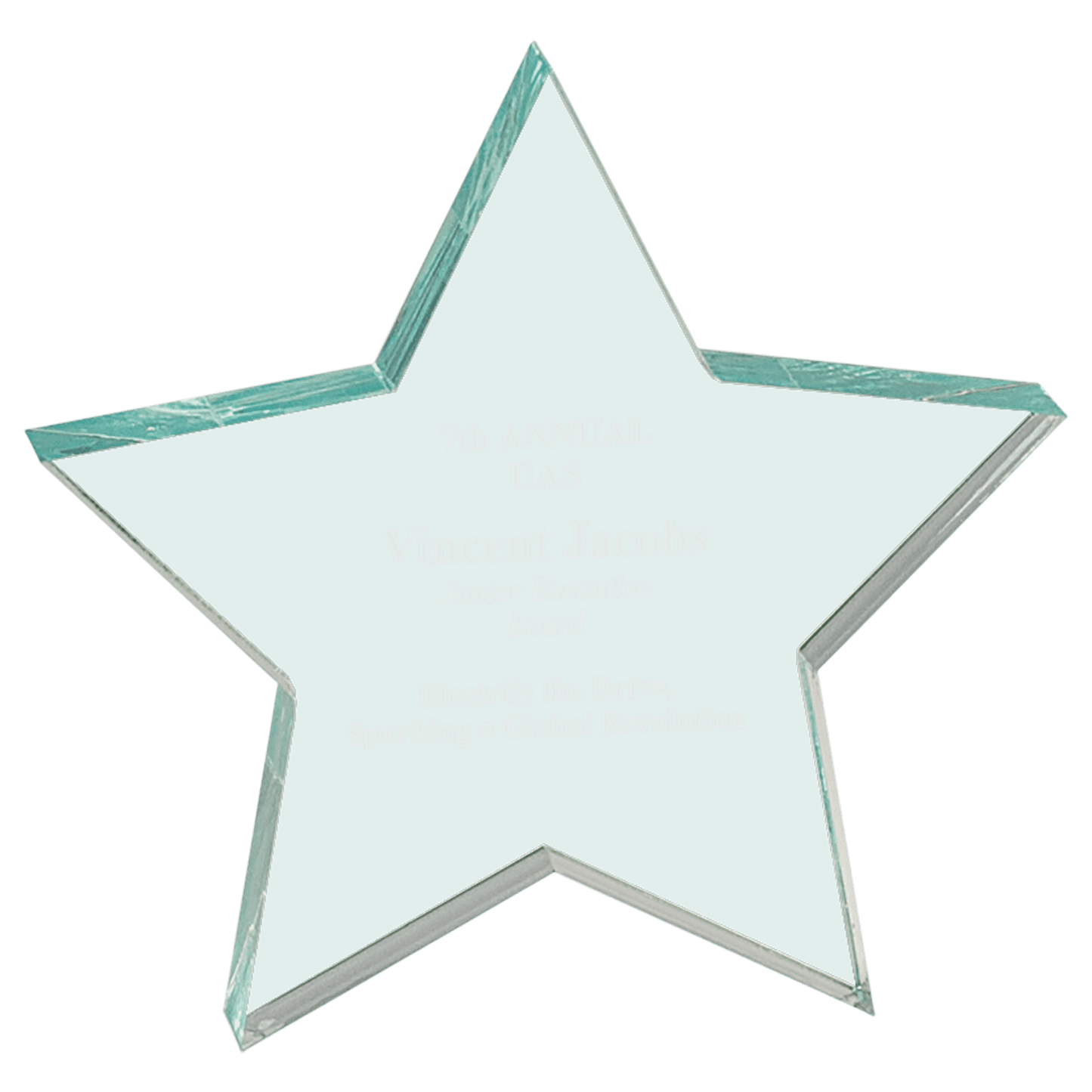 5" x 5" Jade Star Acrylic Paperweight