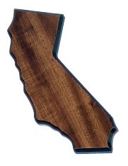 5 1/2" x 13" Walnut Finish Black Edge California State Plaque