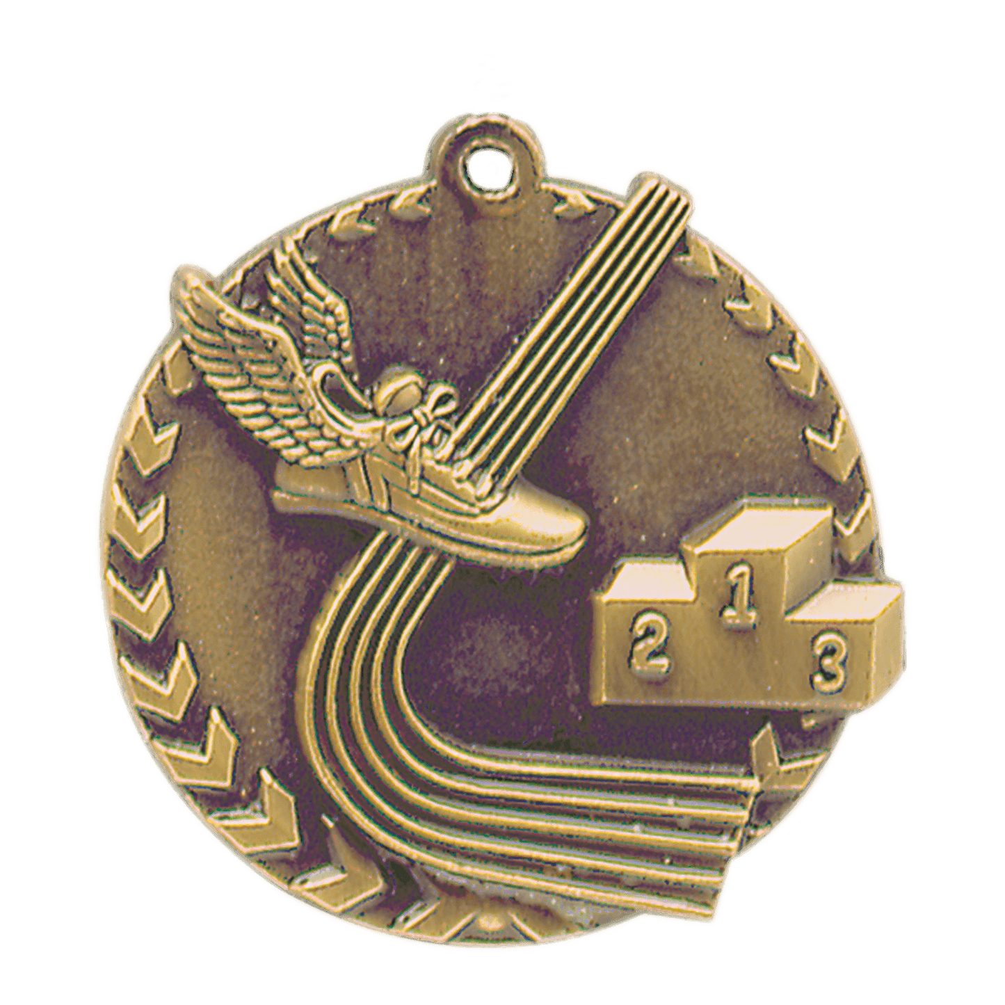 Antique Gold Track Millennium Medal - 1 3/4"