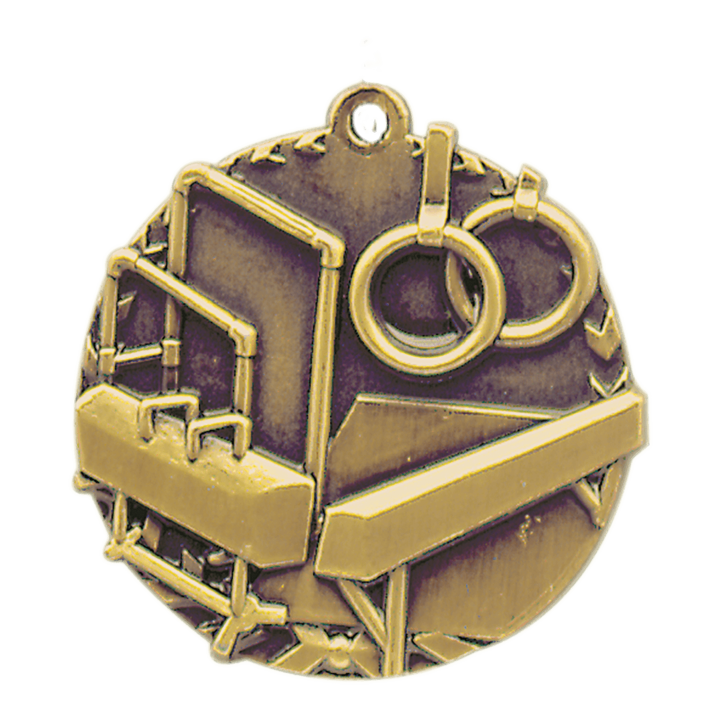 Antique Gold Gymnastics Millennium Medal - 1 3/4"