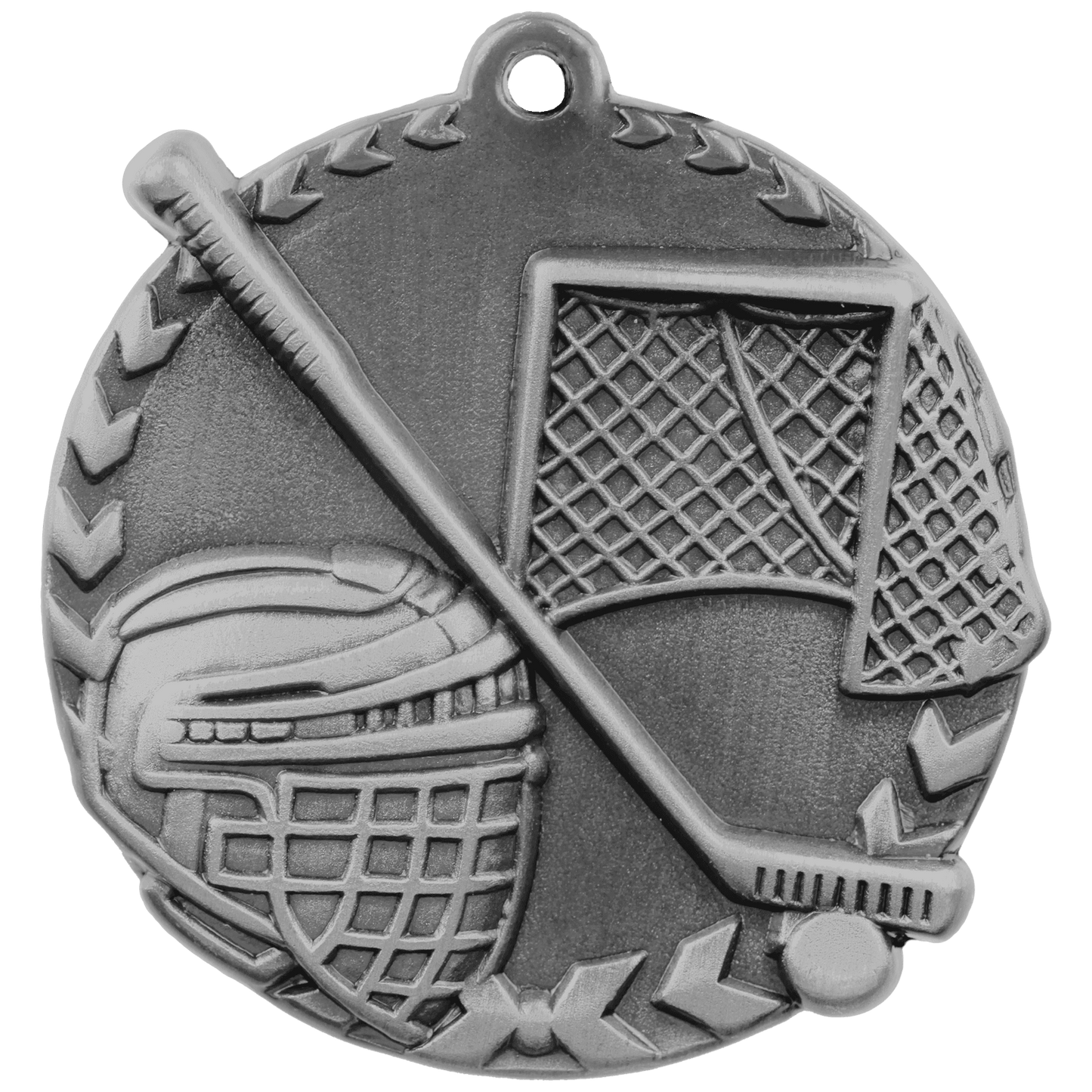Antique Silver Hockey Millennium Medal - 1 3/4"
