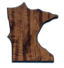 7" x 9" Walnut Finish Black Edge Minnesota State Plaque