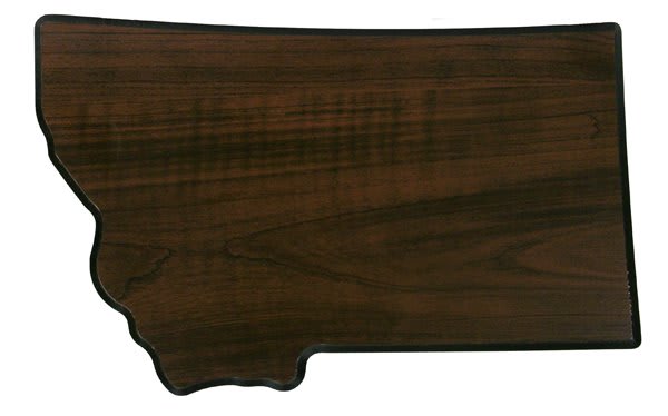8 1/4" x 12" Walnut Finish Black Edge Montana State Plaque