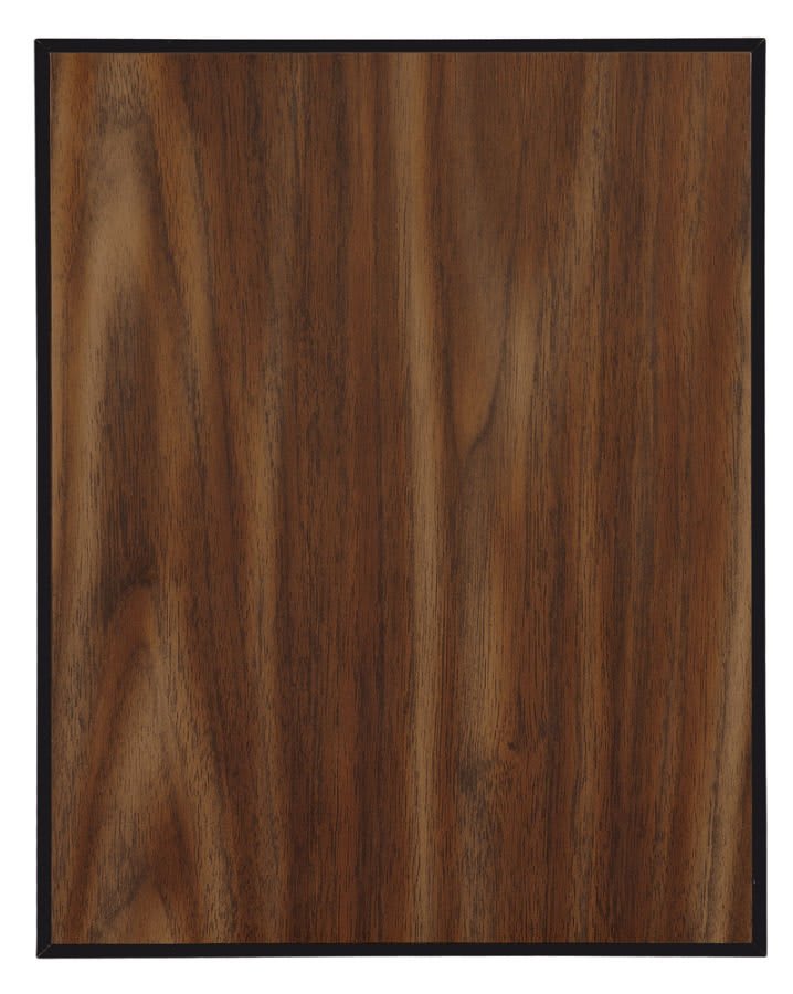 4 1/4" x 6" Value Walnut Finish Plaque with 45 Degree Bevel Black Edge