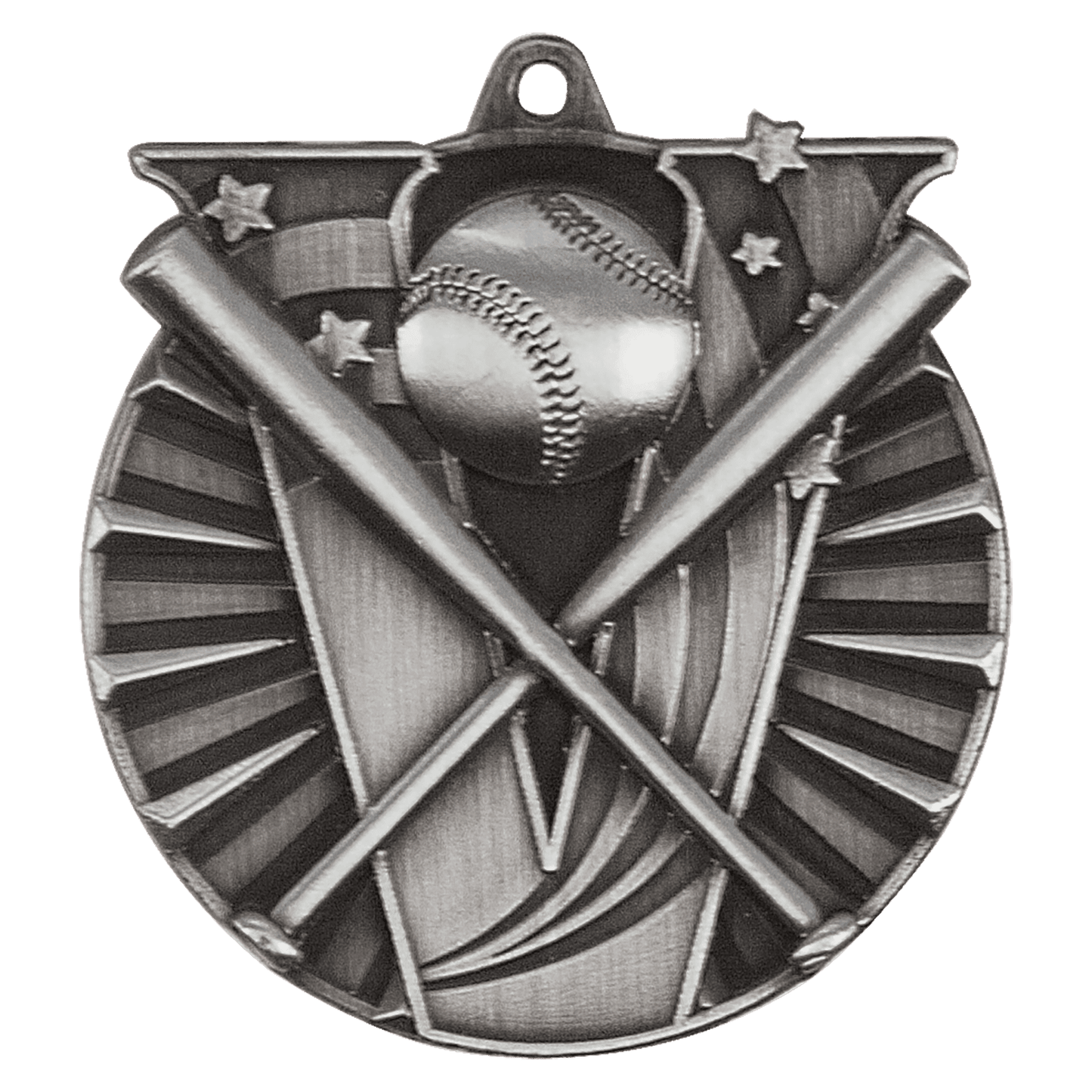 Antique Silver Baseball/Softball Victory Medal - 2"