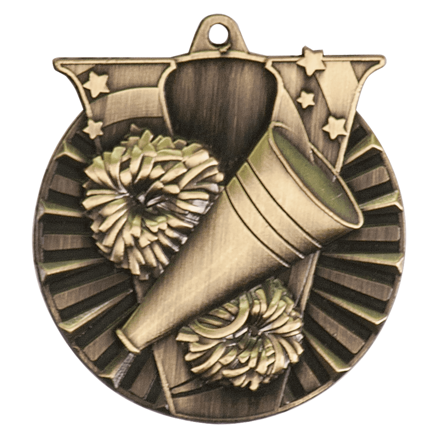 2" Antique Gold Cheer Victory Medal