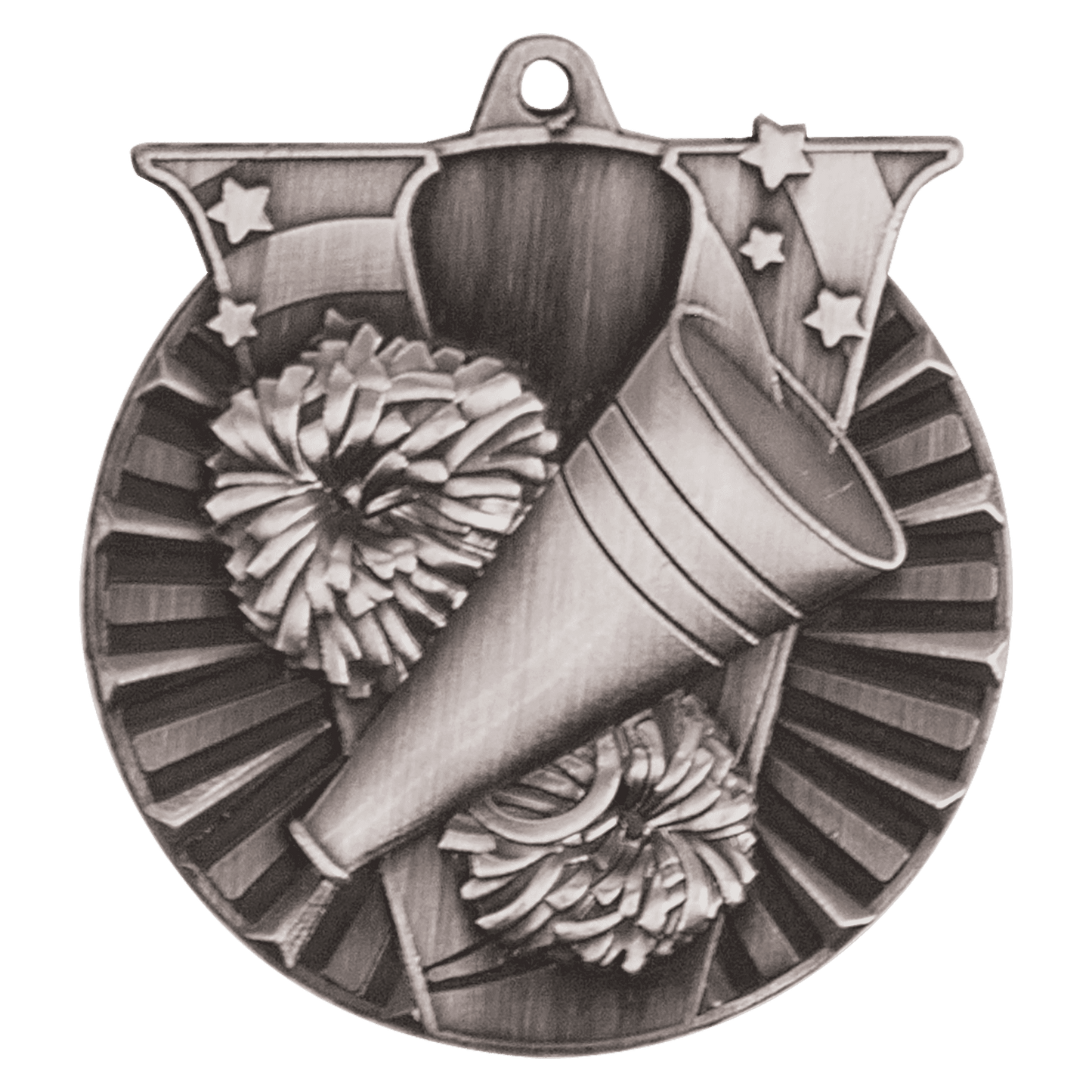 2" Antique Silver Cheer Victory Medal