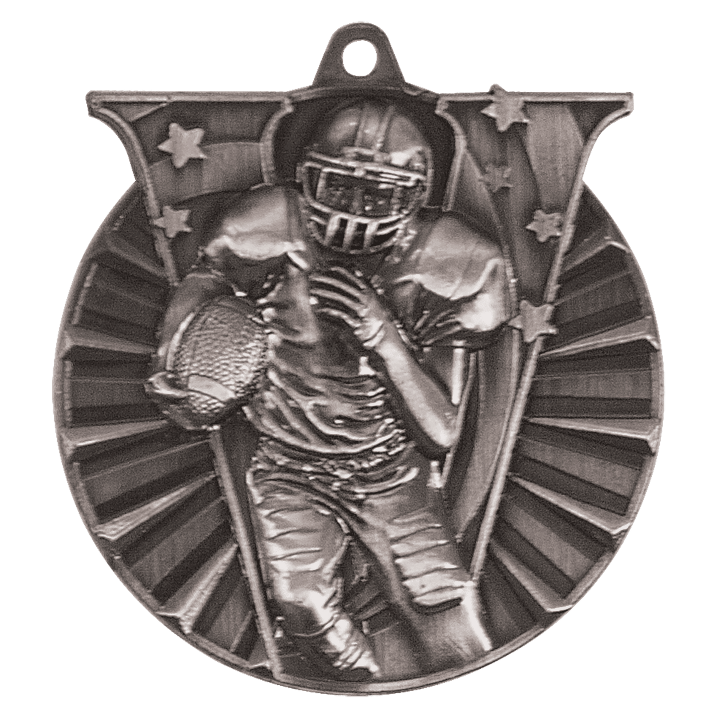 Antique Silver Football Victory Medal - 2"