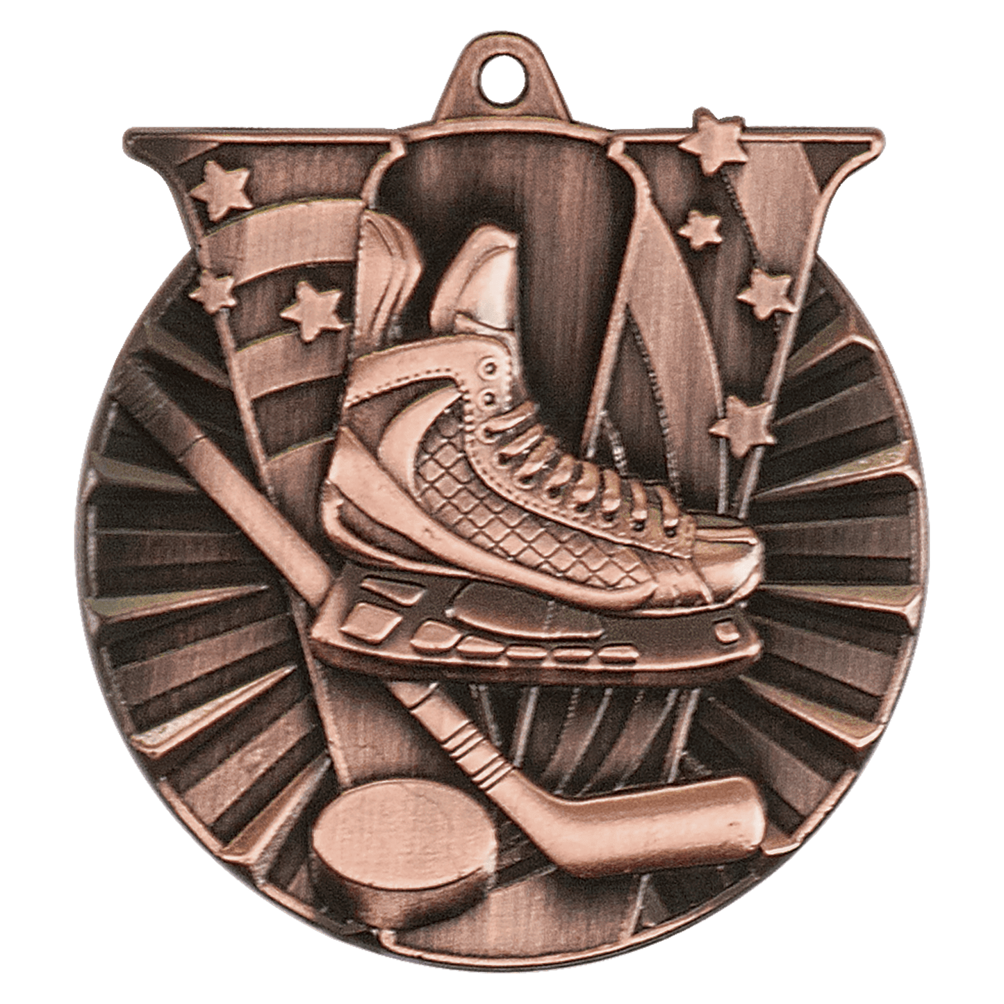 2" Antique Bronze Hockey Victory Medal