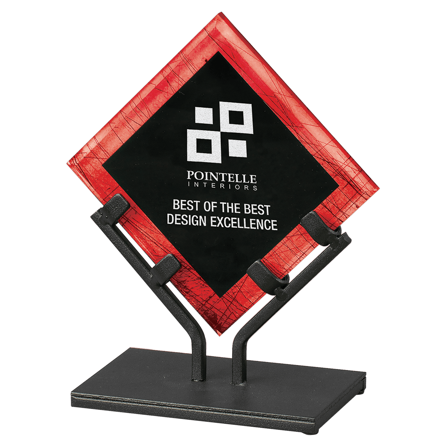 7" Red Galaxy Acrylic Plaque with Iron Stand