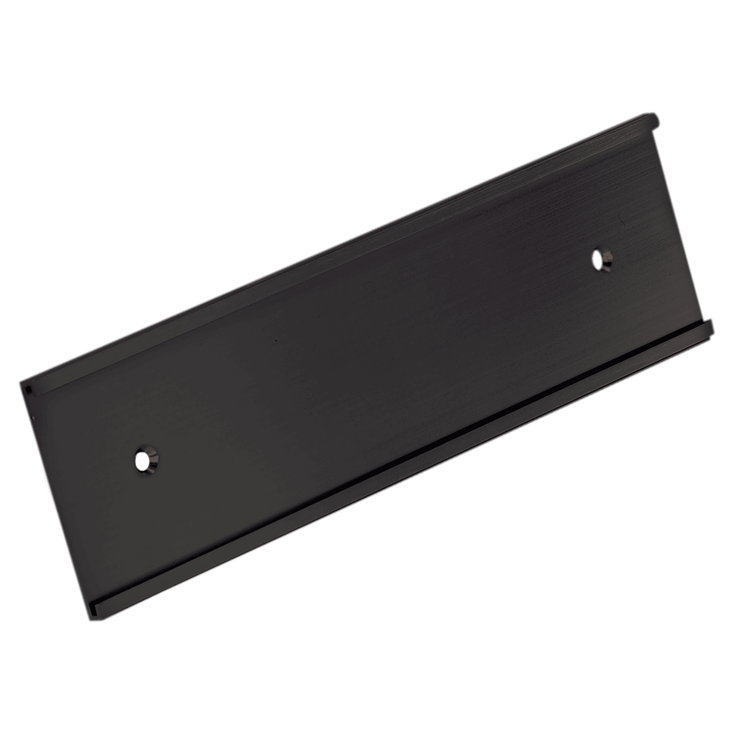 2" x 10", Black, Kota Pro Aluminum Wall Bracket with Mounting Holes, Fits 1/16" Thick Plastic Insert