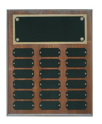 Plate Genuine Walnut Completed Perpetual Plaque - 18