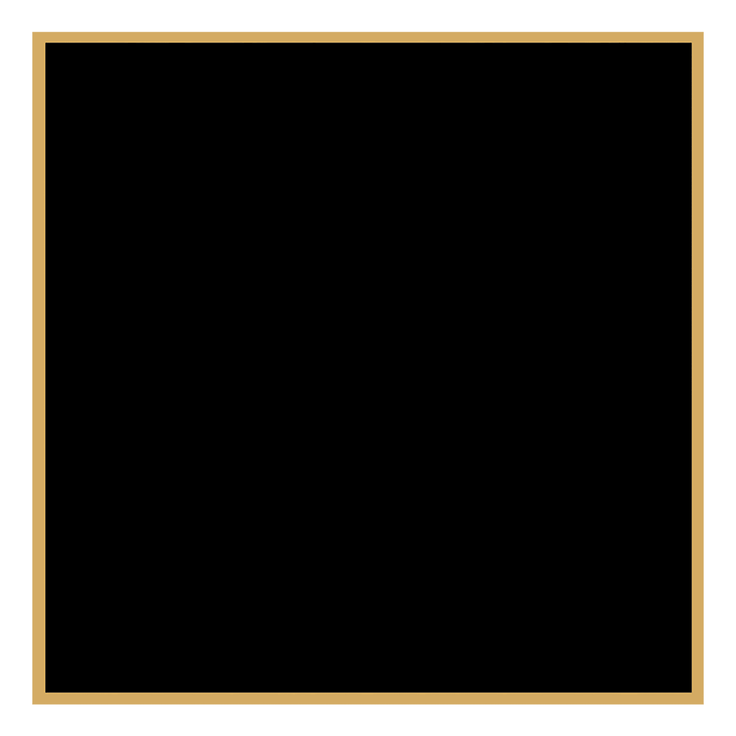 2 1/8" x 2 1/8" Black Laserable Brass Plaque Plate with Gold Border