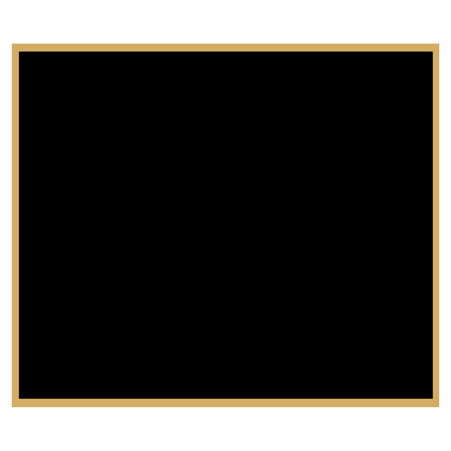 3 1/8" x 3 5/8" Black Laserable Brass Plaque Plate with Gold Border