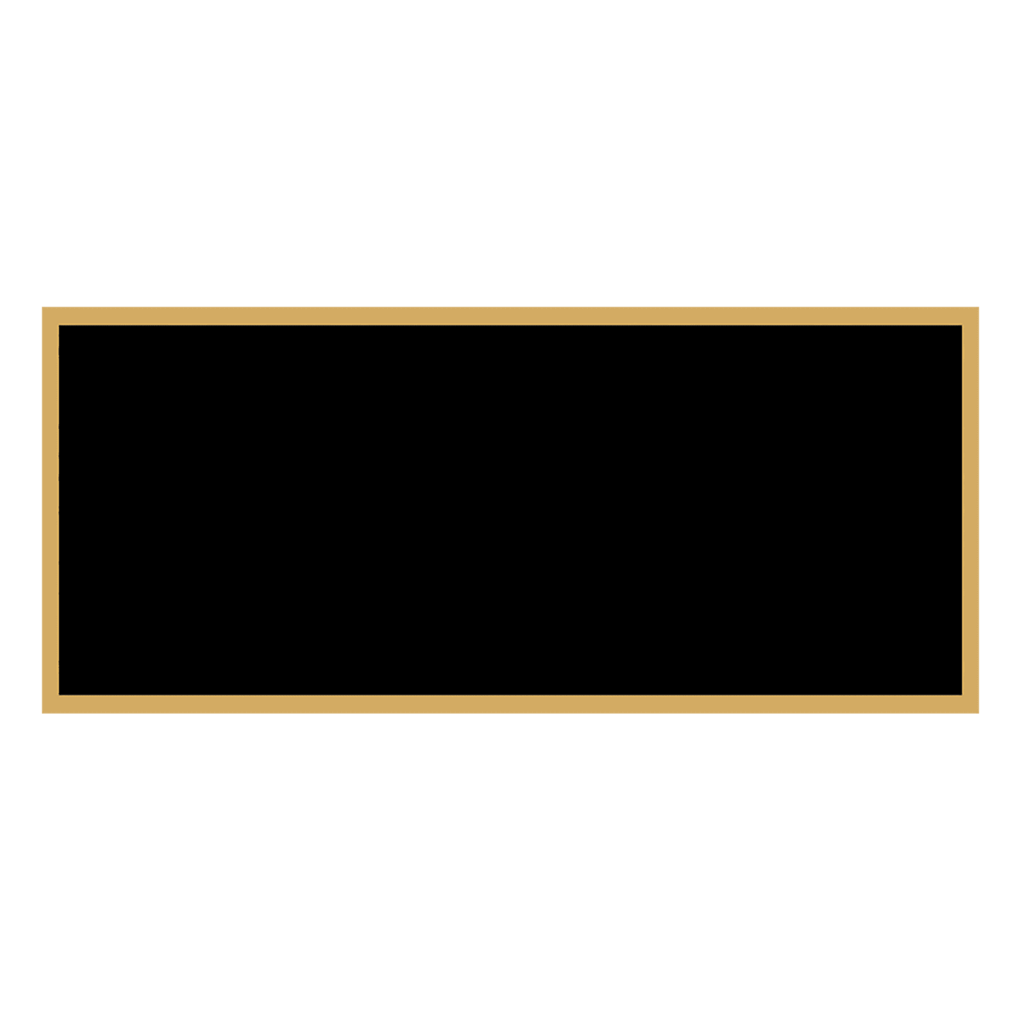 1" x 2 1/4" Black Laserable Brass Plaque Plate with Gold Border