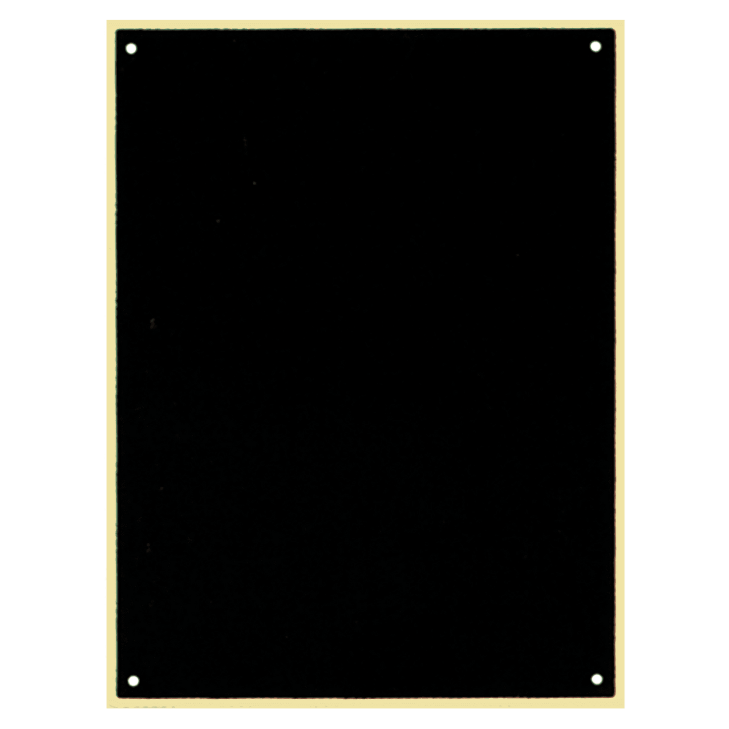 4" x 9" Black Laserable Brass Plate with Thin Gold Border and 4 Holes