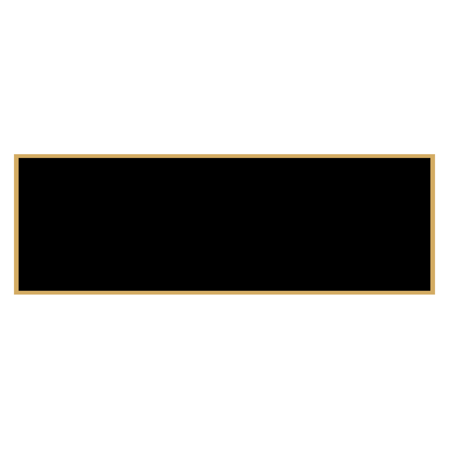 1 1/16" x 3 1/16" Black Laserable Brass Plaque Plate with Gold Border