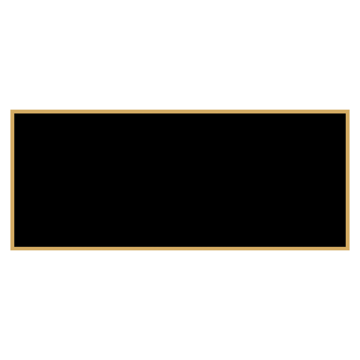 1 3/8" x 3 1/4" Black Laserable Brass Plaque Plate with Gold Border