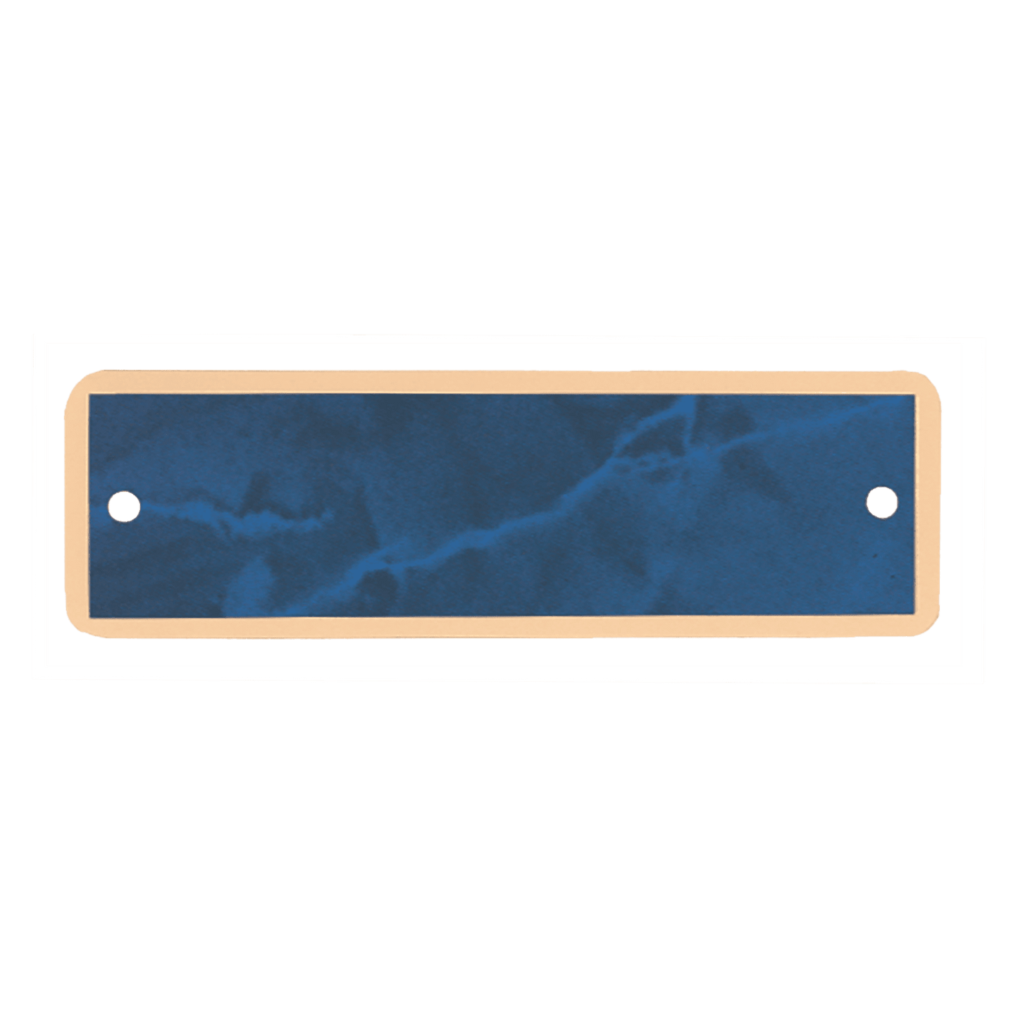 1" x 3 1/4" Sapphire Marble Plate with Gold Border and Two Holes