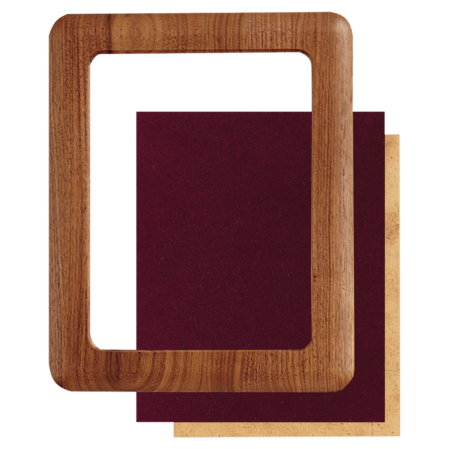 12" x 15" American Walnut Airflyte Frame with Maroon Velour Backing