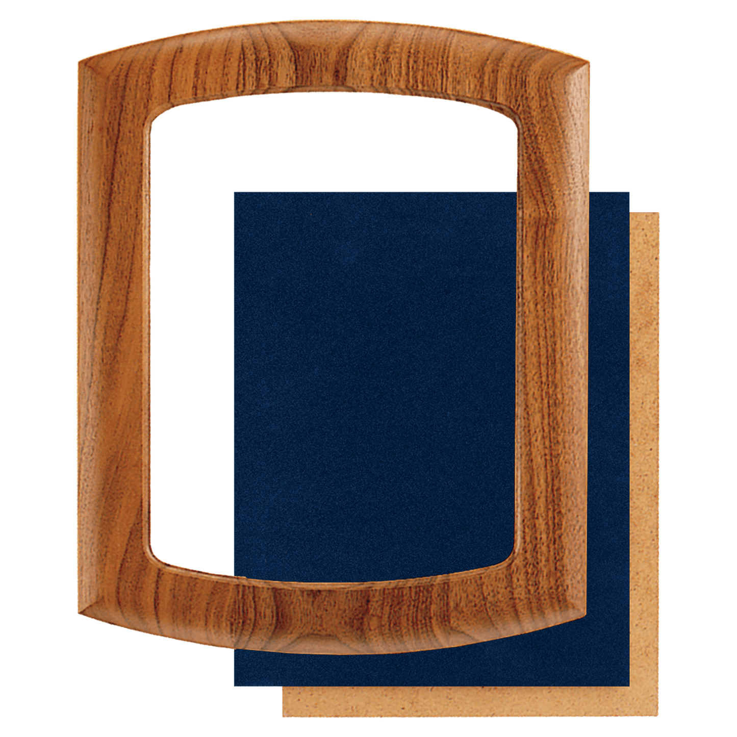 14" x 17" American Walnut Frame with Arched Top and Bottom and Blue Velour Backing