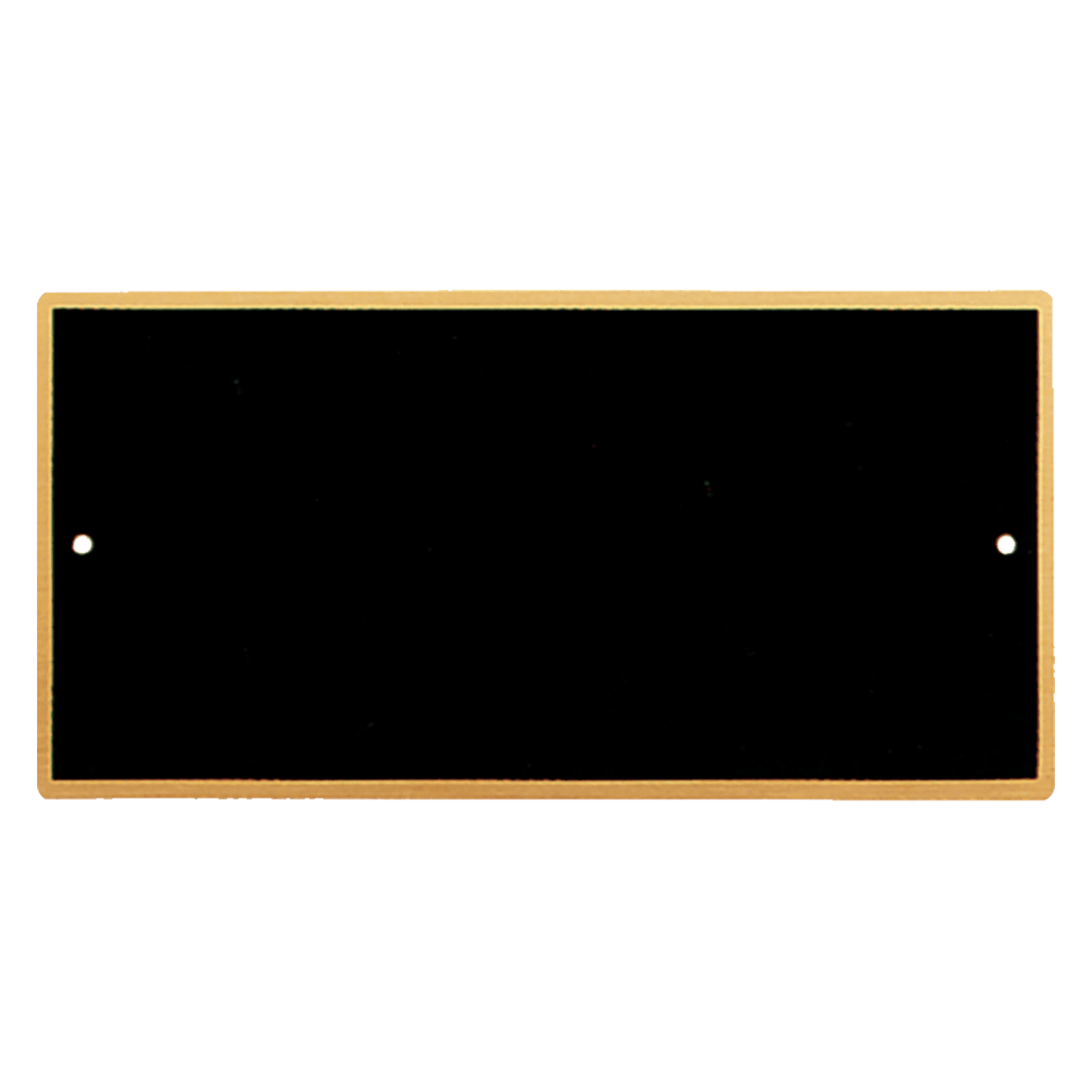 3 1/2" x 7" Black Laserable Brass Plate with Gold Border Rounded corners and Two Holes